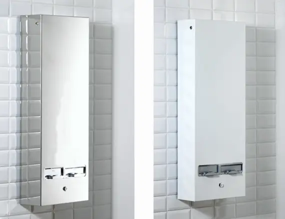 Washroom vending machines large chrome white