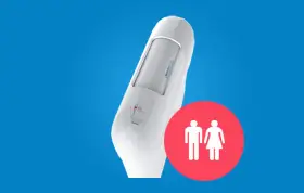 sanitary bin with male female toilet sign