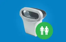 3g hand dryer with male female toilet sign