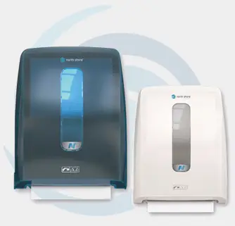 North Shore Blue and white hybrid paper towel dispensers