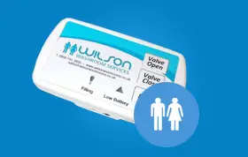water management device with male female toilet sign
